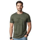 DAKSEL Erkek%100 Pamuk New York Brooklyn Baskılı T-Shirt, Bisiklet Yaka, Kısa Kollu, Rahat Kesim, 14 Renk Seçeneği (Haki, XL)