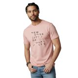 DAKSEL Erkek%100 Pamuk New York Brooklyn Baskılı T-Shirt, Bisiklet Yaka, Kısa Kollu, Rahat Kesim, 14 Renk Seçeneği (Pudra, L)