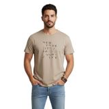 DAKSEL Erkek%100 Pamuk New York Brooklyn Baskılı T-Shirt, Bisiklet Yaka, Kısa Kollu, Rahat Kesim, 14 Renk Seçeneği (Taş, S)
