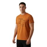 DAKSEL Erkek%100 Pamuk New York Brooklyn Baskılı T-Shirt, Bisiklet Yaka, Kısa Kollu, Rahat Kesim, 14 Renk Seçeneği (Turuncu, XL)