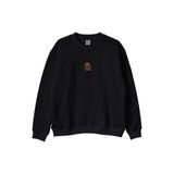 Daktilo Desenli Nakış Bisiklet Yaka Sweatshirt