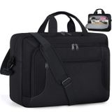 Dakuly Laptop Çantası 17,3 inç Laptop Evrak Çantası Büyük Su Geçirmez Laptop Çantası Erkekler Kadınlar için İş Ofis İş Bilgisayar Çantası 17 İnç Ayarlanabilir Omuz Messenger Çanta, Siyah
