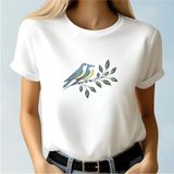DAL2KUS Baskılı Beyaz Oversize Unisex T-Shirt Basic Rahat Kalıp Günlük Tshirt - M