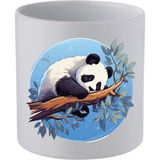 Dalda Panda Baskılı Kulpsuz Kupa Bardak - Hediye Kahve Kupası, Su Bardağı - 001 - Beyaz