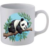 Daldaki Panda Baskılı Beyaz Kupa Bardak Sevgiliye Hediye - Seramik Çay, Kahve Hediyelik Bardağı