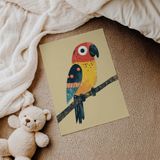 Daldaki Renkli Papağan Çocuk Odası Duvar Posteri Çerçeveli Tablo Duvar Dekorasyonu - 30 x 40 - Çerçevesiz Poster