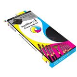 Daler Rowney 10'lu System 3 Brush Heavy Body Zip Cases Uzun Saplı Sentetik Fırça