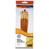 Daler Rowney 216920501 Simply Gold Taklon Sentetik 5'li Fırça Seti