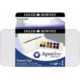 Daler Rowney Aquafine 12 Renk Sulu Boya Seyahat Seti 12'li Pratik Kullanım İçin