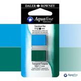 Daler Rowney Aquafine 2li Sulu Boya Tableti 112 Coeruleum Blue Hue - 157 Transparent Turqouise - Renkli - Standart