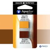 Daler Rowney Aquafine 2li Sulu Boya Tableti 634 Naples Yellow - 223 Burnt Umber - Renkli - Standart