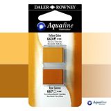 Daler Rowney Aquafine 2li Sulu Boya Tableti 663 Yellow Ochre - 667 Raw Sienna - Renkli - Standart