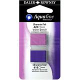 Daler Rowney Aquafine 2'li Ultramarine Pink-Ultramarine Violet Sulu Boya Tablet
