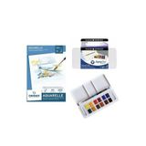 Daler Rowney Aquafine Travel Set 12 Renk Sulu Boya Canson 300 gr A4 Suluboya Defteri