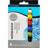 Daler Rowney Daler Watercolour Rowney Simply 6'lı Tüp Sulu Boya Seti 12 ml Renkli Su Bazlı Boya 134500006