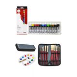 Daler Rowney Simply Yağlı Boya Seti 12X12ml Daler Rowney Simply Yağlı Boya Fırça Seti Çantalı 10'Lu