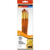 Daler Rowney Synthetic Gold Taklon Fırça Seti 4 Adet Renkli Fırça ile Sanatınızı Yaratın