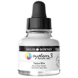 Daler Rowney System3 Sıvı 29.5 ml Titanium White 9 Akrilik Mürekkep Boya