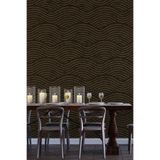 Dalga Desenli Spiral Kahverengi Duvar Kağıdı -Isı ve Ses Yalıtımı Yırtılmaz, 500 x 240