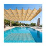 Dalga Güneş Gölge, Pergola için Geri Çekilebilir Dalga Güneşlik, U Şekilli HDPE Mesh Tarp Tente, %90 UV Bloğu, Bahçe Teras Cafe için Çok Yönlü Dış Mekan Gölgeliği (G1*U9m/G3.28*U29.16.2 m)