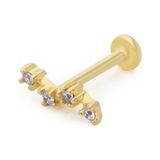 Dalga Model Dört Taş Tragus Piercing