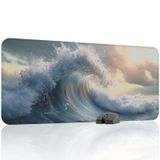 Dalgalar Oyuncu Gaming Mouse Pad Kauçuk Kaymaz Taban Mousepad (V4, 90x40 XXL)