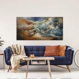 Dalgalar Yağlı Boya Dokulu Tablo 50X70 Gümüş Çerçeveli