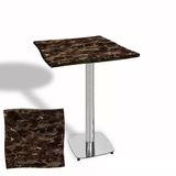 Dalgalı Kare Bistro Wermodin Masa 67X67 Cm Tokyo Serisi (Kromnikel) - Karacabey Mermer