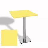 Dalgalı Kare Bistro Wermodin Masa 67X67 Cm Tokyo Serisi (Kromnikel) - Neon Sarı