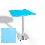 Dalgalı Kare Bistro Wermodin Masa 67X67 Cm Tokyo Serisi (Kromnikel) - Turkuaz