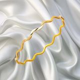 Dalgalı Sarı Ajda Gümüş Bilezik 9 Gr