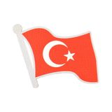 Dalgalı Türkiye Bayrak - Cırt - Patch - Peç - Arma Kırmızı