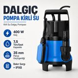 Dalgıç Pompa Kirli Su 400W Su Tahliye Pompası 7.5 Ton/Saat Şamandıralı Otomatik Bahçe Bodrum Boşalt