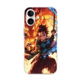 Dali Design İphone 16 Plus Uyumlu Şeffaf Kılıf Demon Slayer Tasarımlı 1