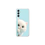 Dali Design Samsung Galaxy A14 Uyumlu Şeffaf Kılıf 2 Peluş Kedi Tasarımlı