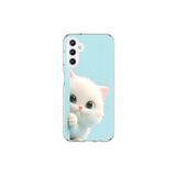 Dali Design Samsung Galaxy A25 Uyumlu Şeffaf Kılıf 2 Peluş Kedi Tasarımlı