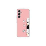 Dali Design Samsung Galaxy A54 Uyumlu Şeffaf Kılıf Kedişler 2 Tasarımlı