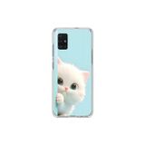 Dali Design Samsung Galaxy A71 Uyumlu Şeffaf Kılıf 2 Peluş Kedi Tasarımlı