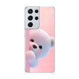 Dali Design Samsung Galaxy S21 Ultra Uyumlu Şeffaf Kılıf 1 Peluş Ayıcık Tasarımlı
