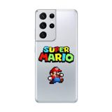 Dali Design Samsung Galaxy S21 Ultra Uyumlu Şeffaf Kılıf 2 Mario Tasarımlı