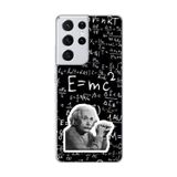 Dali Design Samsung Galaxy S21 Ultra Uyumlu Şeffaf Kılıf Albert Einstein Tasarımlı