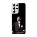 Dali Design Samsung Galaxy S21 Ultra Uyumlu Şeffaf Kılıf Atatürk 3 Tasarımlı