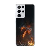Dali Design Samsung Galaxy S21 Ultra Uyumlu Şeffaf Kılıf Balta Tasarımlı