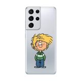 Dali Design Samsung Galaxy S21 Ultra Uyumlu Şeffaf Kılıf Cartoon Cedric 2 Tasarımlı