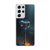Dali Design Samsung Galaxy S21 Ultra Uyumlu Şeffaf Kılıf Çekiç Tasarımlı