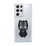 Dali Design Samsung Galaxy S21 Ultra Uyumlu Şeffaf Kılıf Chibi Black Panther 6 Tasarımlı