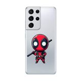Dali Design Samsung Galaxy S21 Ultra Uyumlu Şeffaf Kılıf Chibi Deadpool 8 Tasarımlı