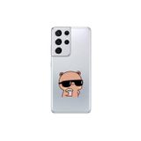 Dali Design Samsung Galaxy S21 Ultra Uyumlu Şeffaf Kılıf Couple Ayıcık 1 Tasarımlı