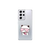 Dali Design Samsung Galaxy S21 Ultra Uyumlu Şeffaf Kılıf Couple Ayıcık 2 Tasarımlı