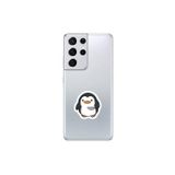 Dali Design Samsung Galaxy S21 Ultra Uyumlu Şeffaf Kılıf Couple Penguen 2 Tasarımlı